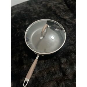 Anolon Advanced Home Hard-Anodized Nonstick Deep Frying Pan with Lid, 12-Inch
